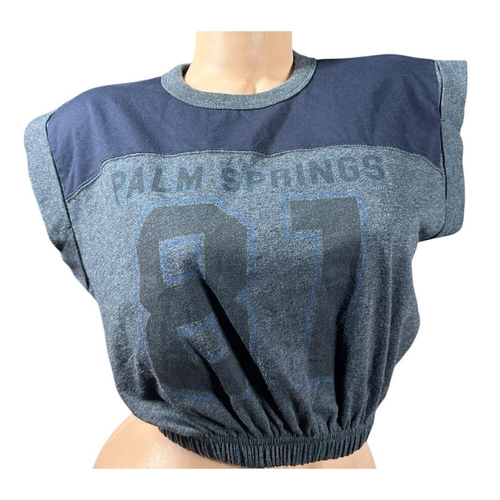 Buckle Fitz & Eddi Palm Springs 87 Cropped Elastic Waist T-Shirt Sz S‎ NEW Gray